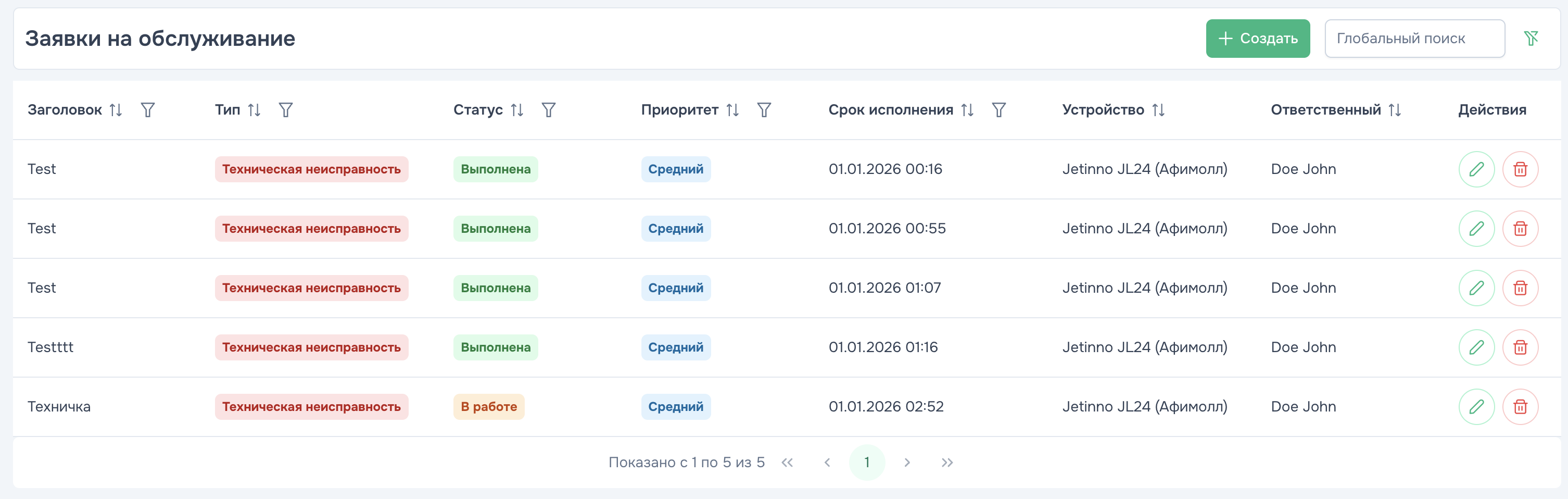 Сервисные задачи